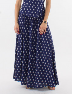 Long viscose elastic size skirt with islande print 2