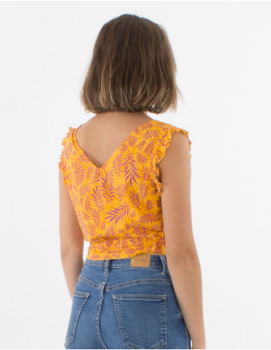 Top viscose sans manches imprimé Banana