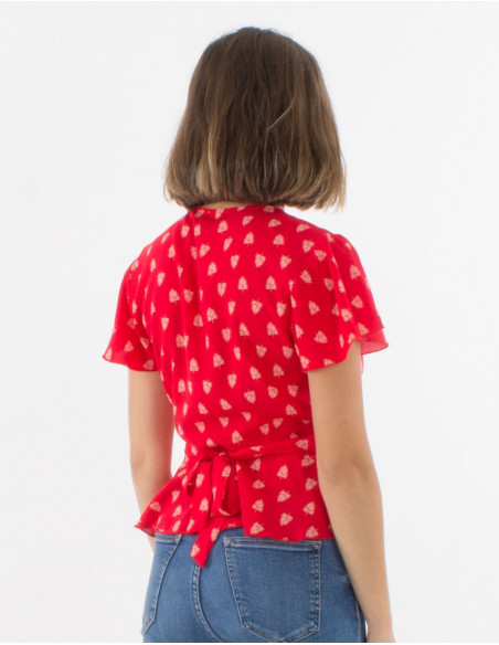 Chemisier viscose manches courtes imprimé