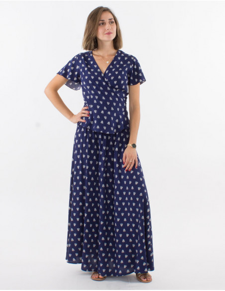 Chemisier viscose manches courtes imprimé