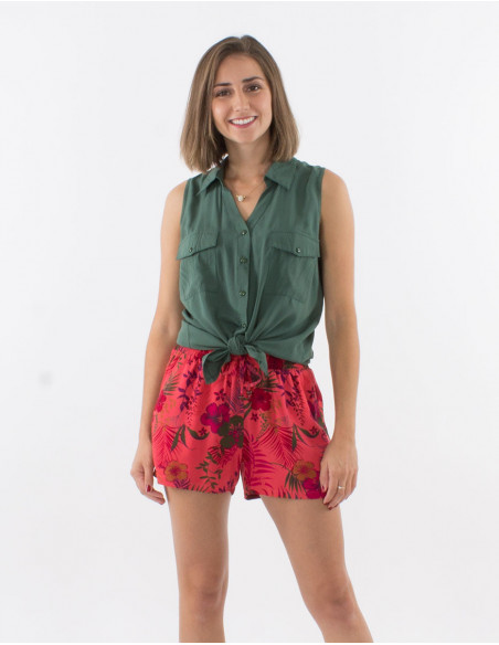 Short Viscose Imprime Vegetal