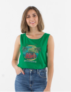 Debardeur Coton Motif Golden Coast