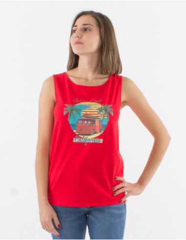 Debardeur Coton Motif Golden Coast