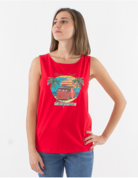 Debardeur Coton Motif Golden Coast