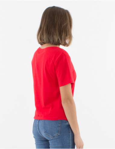 Short sleeves cotton t-shirt and rock and roll print