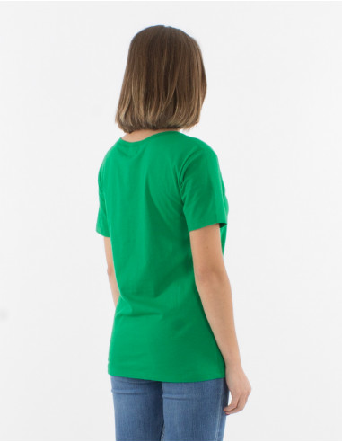 Short sleeves cotton t-shirt and rock and roll print