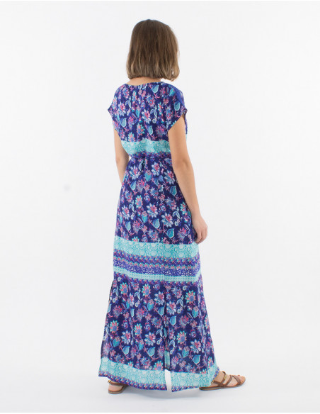 Robe Longue Polyester Manches Courtes Im