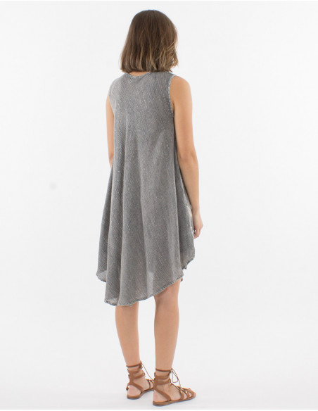 95% viscose crepe 5% metallic fiber umbrella dress