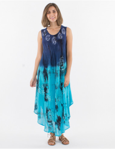 Long viscose crepe umbrella dress