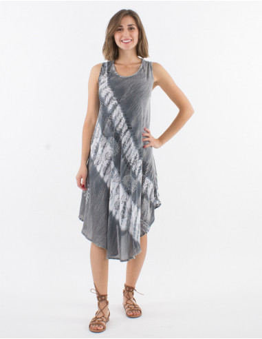 Long 100% viscose crepe umbrella dress