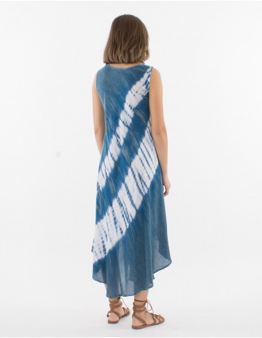 Long 100% viscose crepe umbrella dress