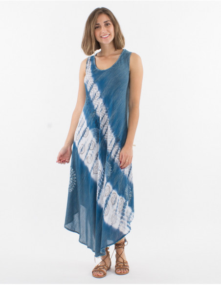Long 100% viscose crepe umbrella dress