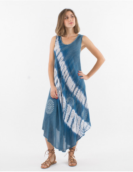 Long 100% viscose crepe umbrella dress