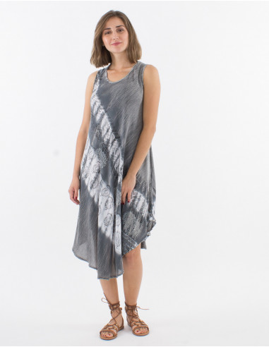 Long 100% viscose crepe umbrella dress