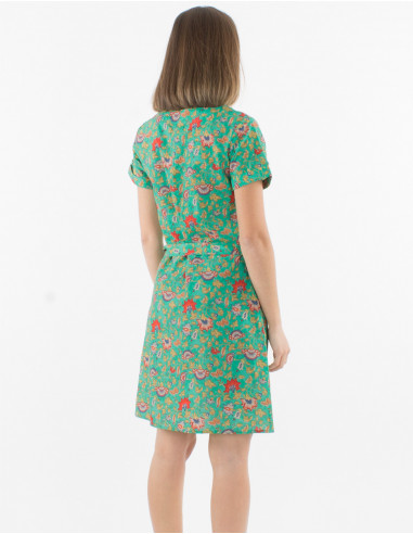 Robe Coton Manches Courtes Imprime Teher