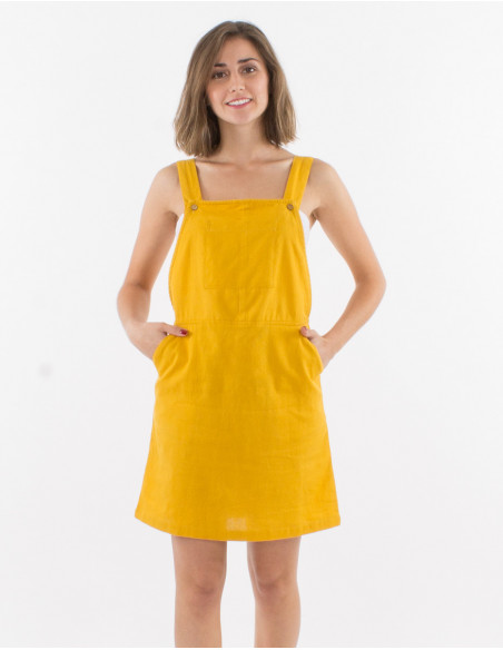 Short 91% cotton 9% linen dress