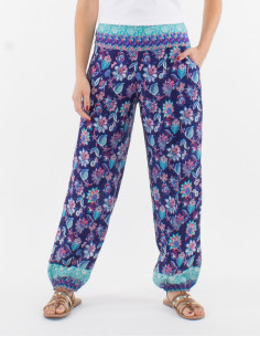 Polyester pants with holi flower print 2