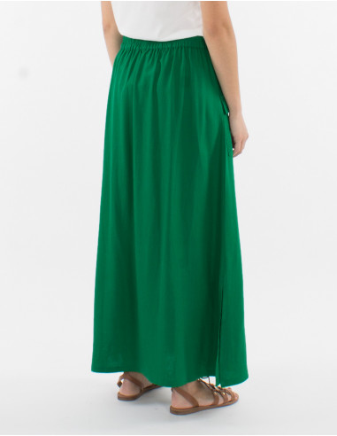 Jupe Longue 54% Lin 46% Viscose Boutonne