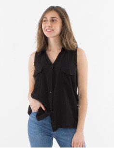 Chemisier Viscose Uni Sans Manches 2