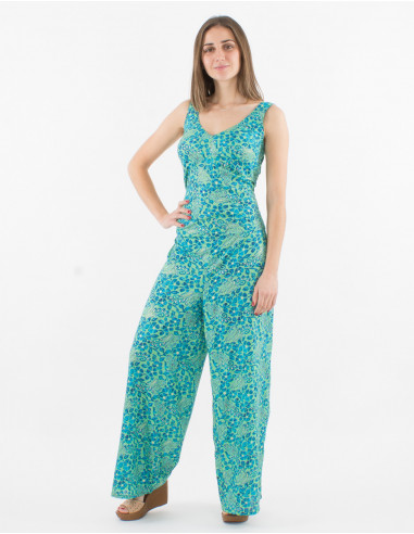 Golden jaipur print polyester jumpsuit