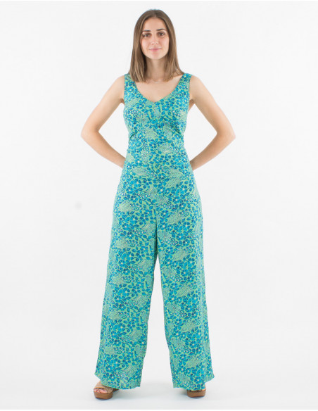 Golden jaipur print polyester jumpsuit