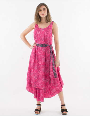 Printed saree polyester maxi dress