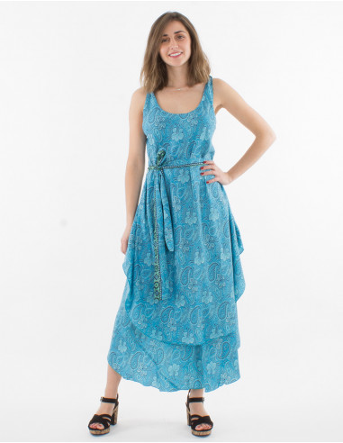 Printed saree polyester maxi dress