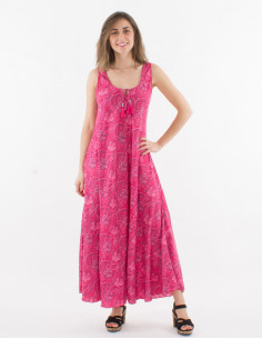Printed sari polyester maxi...