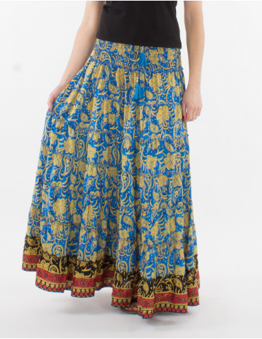 2 in 1 polyester skirt printed saree