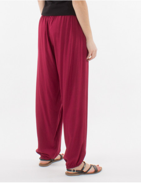 Viscose plain pants with pockets