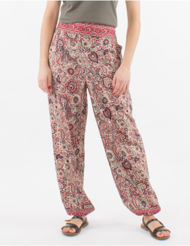 Sari printed polyester pants