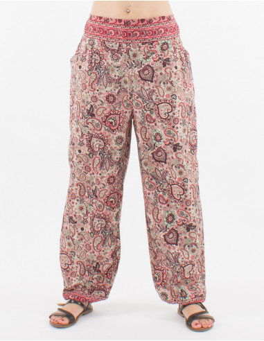 Sari printed polyester pants