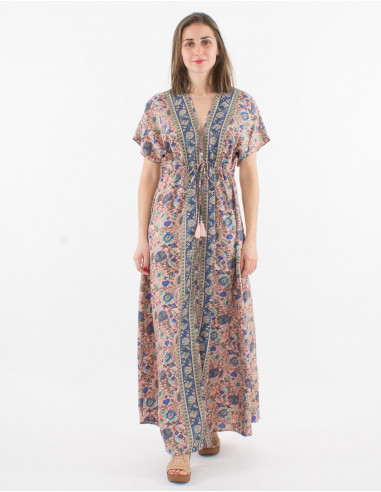 Robe Longue Polyester Sari Imprime