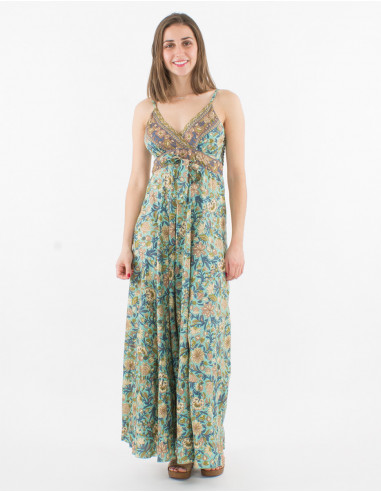 Robe Longue Polyester Bretelles Sari Imp