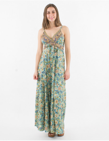 Robe Longue Polyester Bretelles Sari Imp