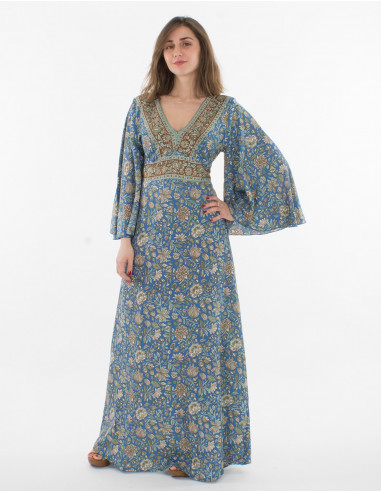 Robe Longue Polyester Manches 3/4 Sari I
