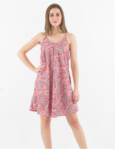Printed saree polyester strapless short dress