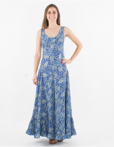 Gold Jaipur print polyester maxi dress