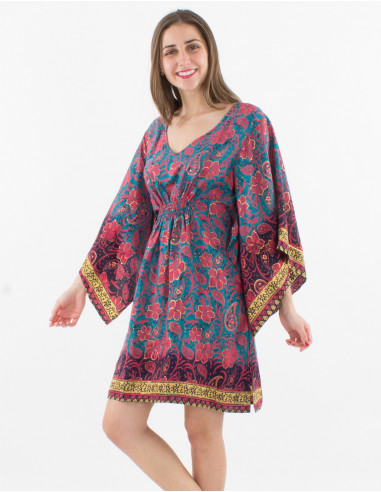 Tunique Kaftan Polyester Sari Imprime