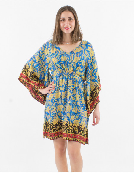 Tunique Kaftan Polyester Sari Imprime