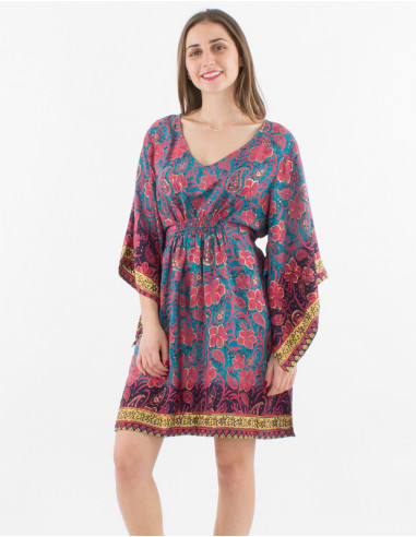 Tunic Kaftan printed polyester sari