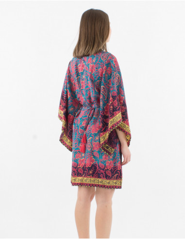 Tunique Kaftan Polyester Sari Imprime
