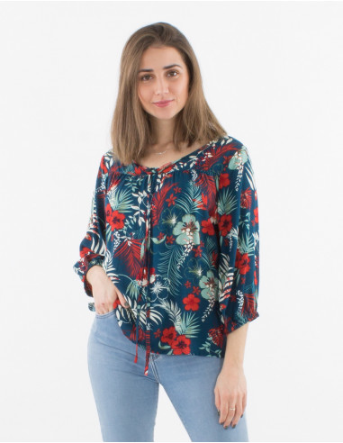 Chemisier Viscose Manches 3/4 Imprime Tr