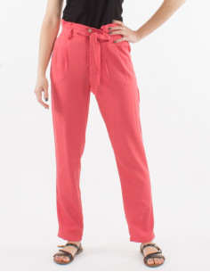 70% viscose 30% linen pants with pleats at the waist 2