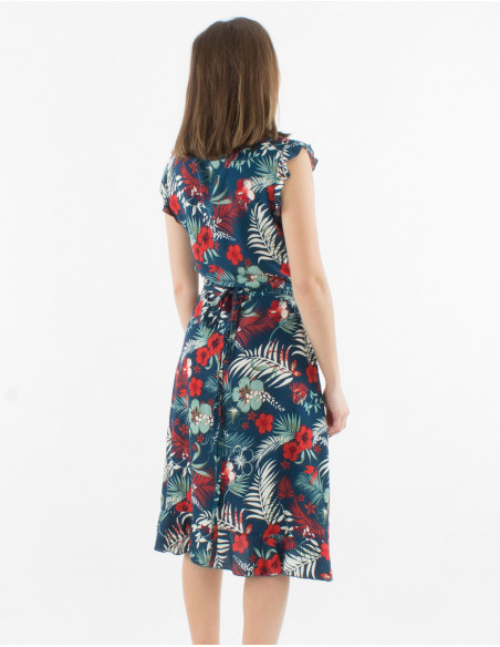 Robe Viscose Manches Courtes Portefeuille