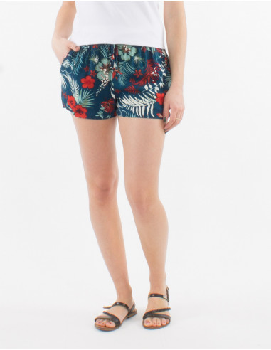 Short Viscose Imprime Vegetal