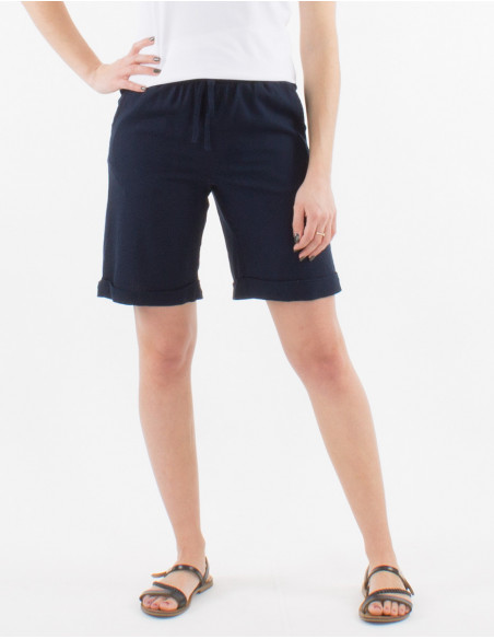 70% viscose 30% linen shorts and elastic belt