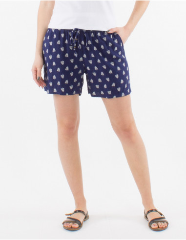 Viscose shorts with islande print
