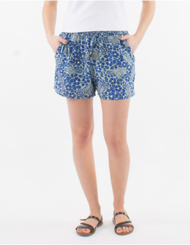 Gold Jaipur printed polyester shorts