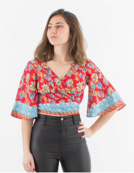 Top Polyester Manches Courtes Imprime Ho